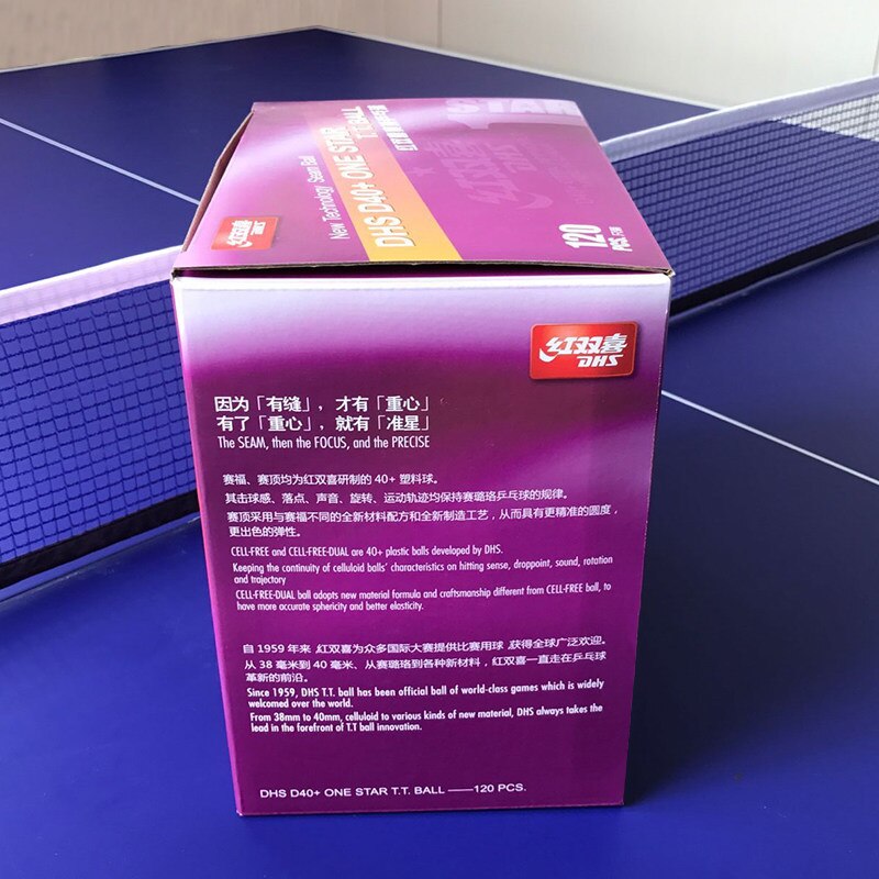 DHS Tischtennisball 120 Bälle 1 Stern D40+ Bälle für das Tischtennistraining ABS gesäumte Poly-Kunststoff-Tischtennisbälle
