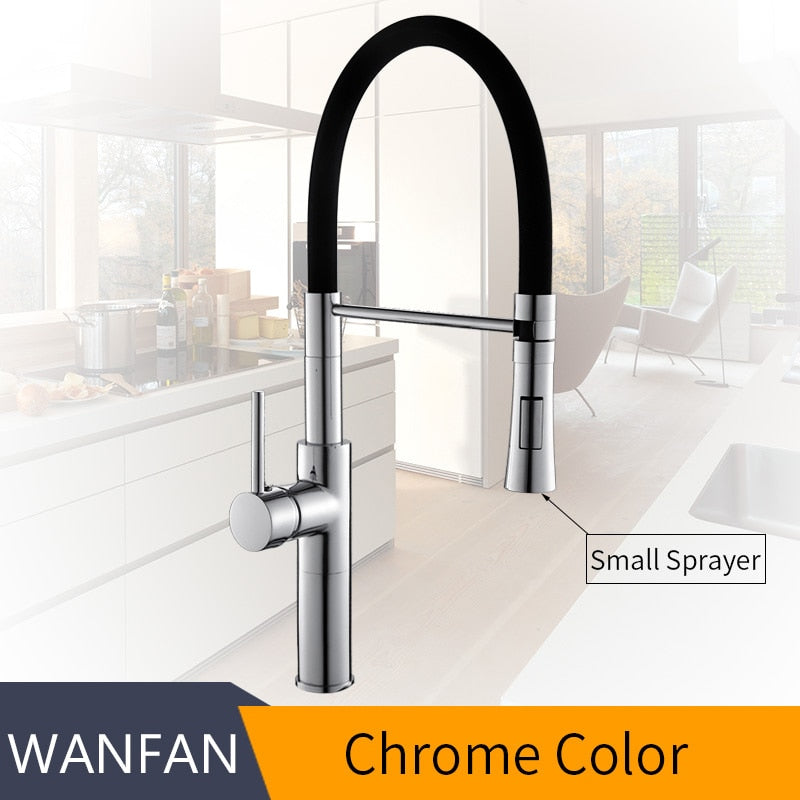 Kitchen Faucets Chrome Kitchen Sink Crane Deck Mount Pull Down Dual Sprayer Nozzle Torneira De Cozinha Mixer Water Taps LK-9910