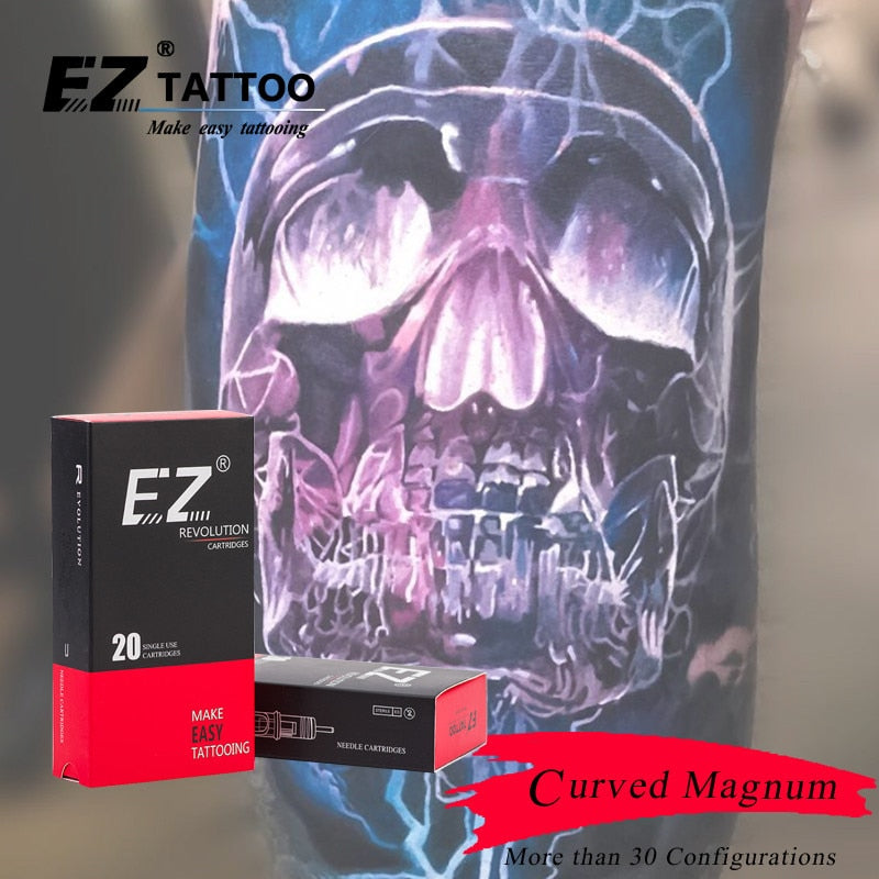 EZ Tattoo Needles Revolution Cartucho Agujas Curvas (Redondas) Magnum