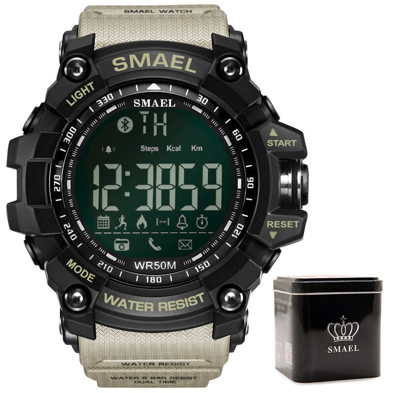 SMAEL Herren Chronograph Uhren Sport Männliche Uhr Stop Armee Militäruhr Herren Multifunktions Wasserdichte LED Digitaluhr für Herren