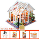 CUTEBEE DIY Dollhouse Wooden Miniature Mini Doll House with Garden to Build Furniture Kit Casa Toys for Children Birthday Gift