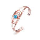 Vinterly Magnetic Copper Bracelet Blue Stone Oval Adjustable Open Cuff Bracelets Charm Copper Bracelets & Bangles for Women