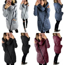 Women Fleece Sweatshirt Spring Winter Casual Long Zipper Hoodies Pocket Jacket Coat Outwear 4XL Red/Black/Gray/Blue