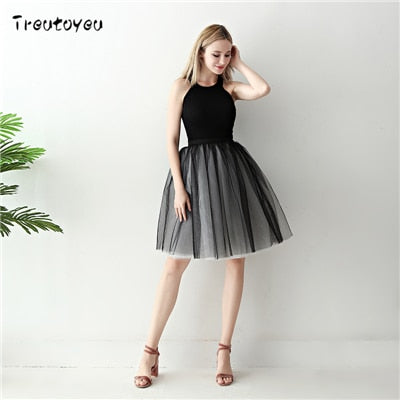 Gothic 7 Schichten 65cm Mischfarben Tutu Tüllrock Damen Streetwear Hohe Taille Falten Midiröcke spudniczki jupe rokken faldas