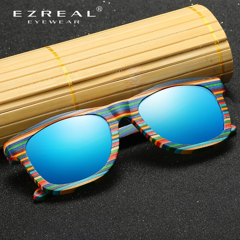 EZREAL Polarized Wooden Sunglasses Men Bamboo Sun Glasses Women Brand Designer Original Wood Glasses Oculos de sol masculino