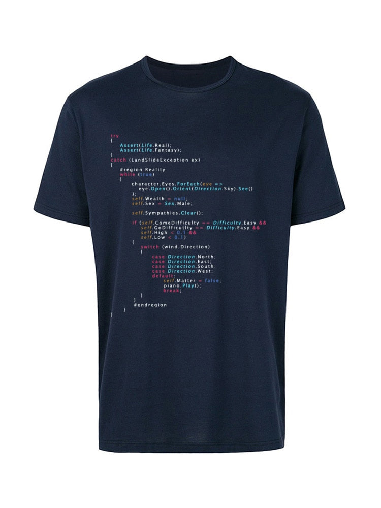 Colored Code Programming JS Men T Shirts Senior IT Engineer SCJP Programmer 100% Cotton Tee Shirts Keyboardman Workday