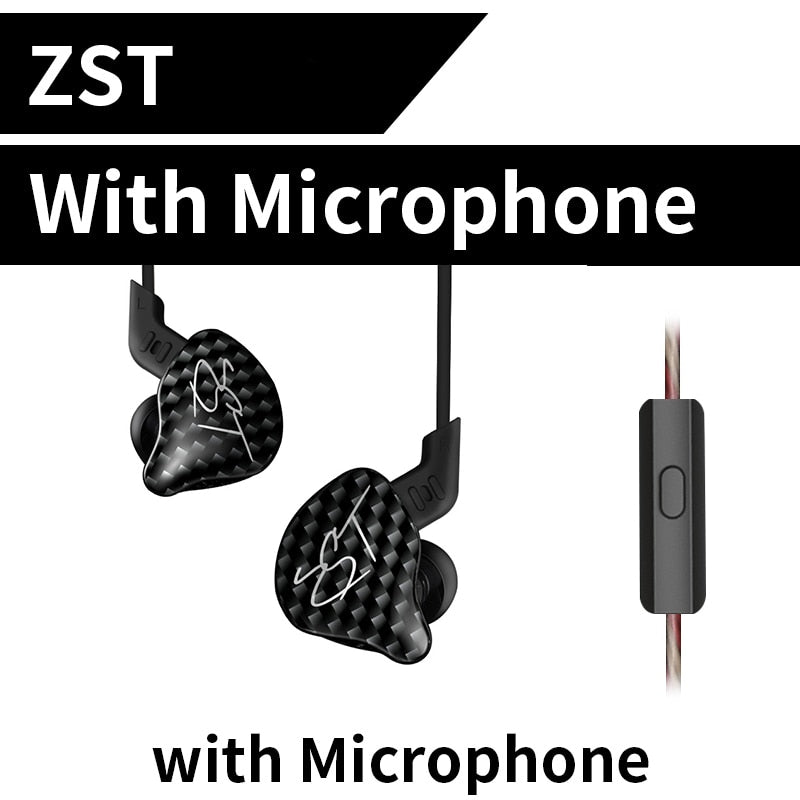 KZ ZST Auriculares Bluetooth 1DD + 1BA Driver Dynamic &amp; Armature in Ear Monitores Aislamiento de ruido HiFi Música Deportes Auriculares Auriculares