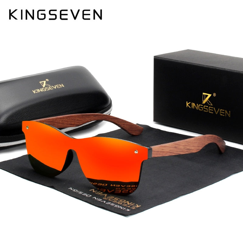 KINGSEVEN Natürliche Holzsonnenbrille Männer Polarisierte Mode Sonnenbrille Original Holz Oculos De Sol Masculino