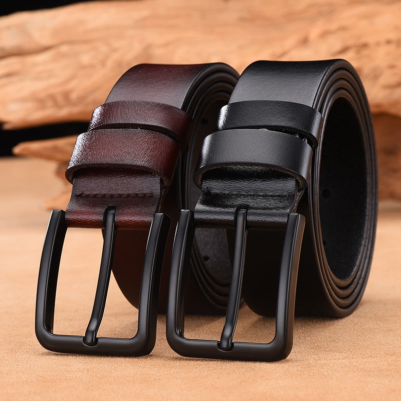 DWTS cow genuine leather luxury strap male belts for men new fashion classice vintage pin buckle leather belt male  belt men