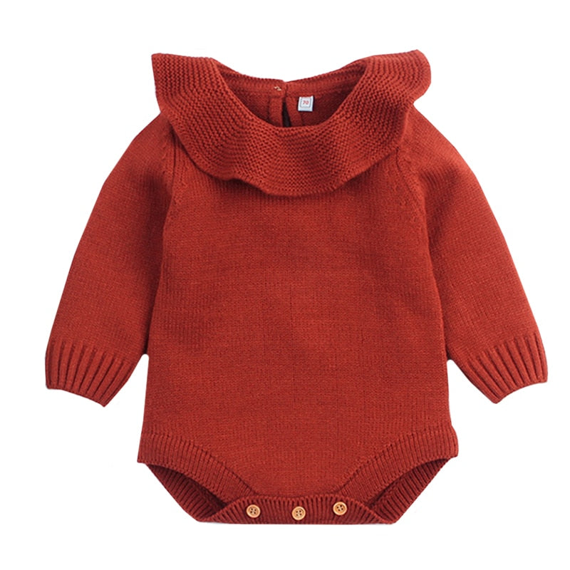 Baby Junge Mädchen Herbst Winter Kleidung Langarm Einfarbig Gestrickte Warme Strampler Overall Neugeborene Kleidung