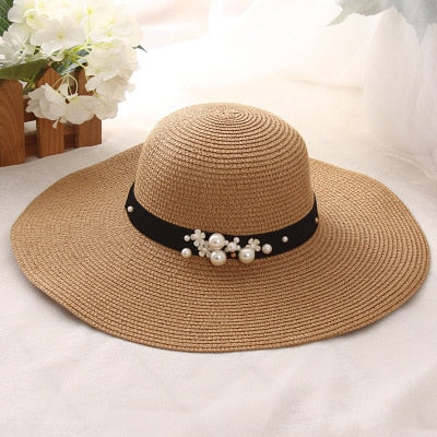 2019 Hot Sale Round Top Raffia Wide Brim Straw Hats Summer Sun Hats for Women With Leisure Beach Hats Lady Flat Gorras