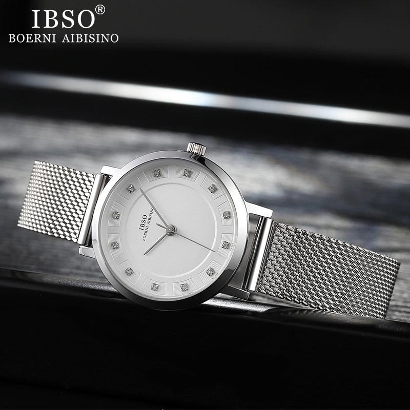 IBSO Women Quartz Watch Set Crystal Design Bracelet Necklace Watch Sets Female Jewelry Fashion Silver Luxury Watch Lady's Gift