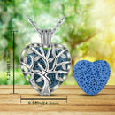 Eudora 20mm Lava Necklace Pendant Heart Volcanic Stone Tree of life Cage Pendant Necklace For DIY Essential Oil Perfume KFC10N20