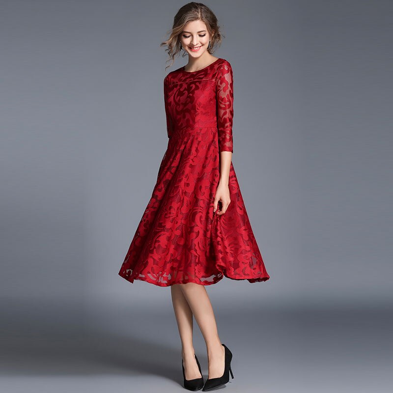 Borisovich New 2018 Spring Fashion England Style Luxury Elegant Slim Ladies Party Dress Women Casual Lace Dresses Vestidos M107