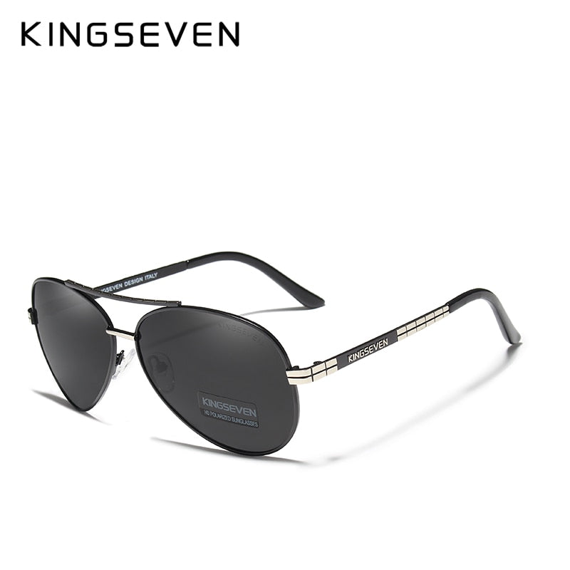 KINGSEVEN Design Herrenbrille Pilot HD Polarisierte Sonnenbrille für Herren/Damen Fahrende Sonnenbrille mit geprägtem Logo Oculos De Sol