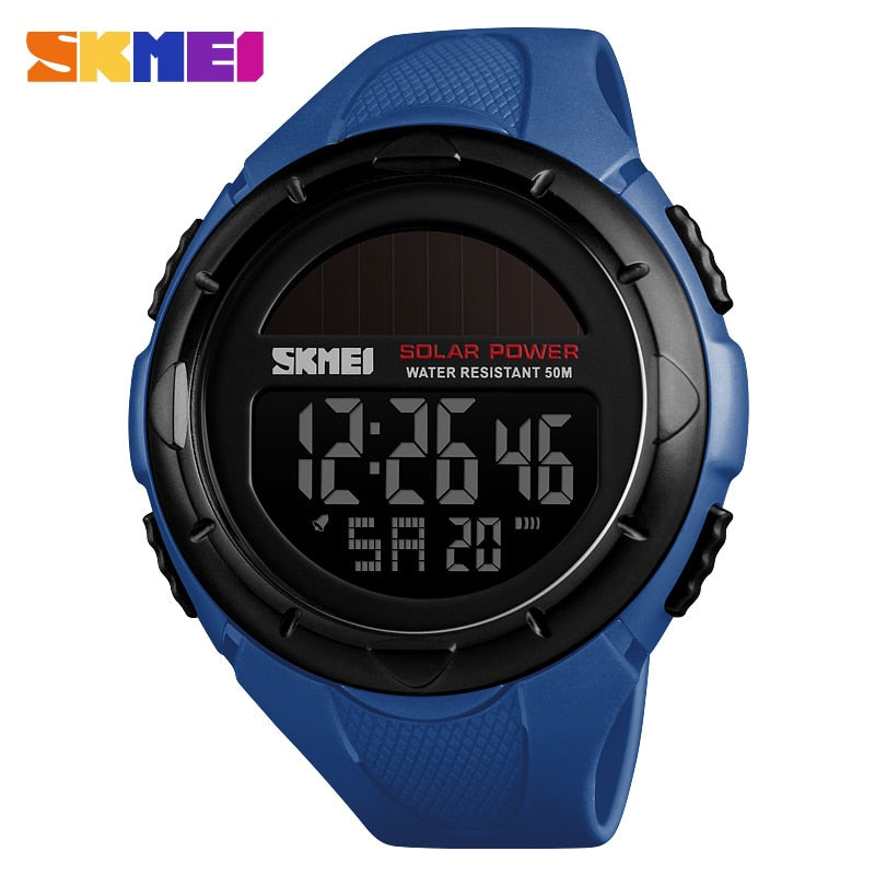 Relojes deportivos militares SKMEI, reloj Digital de choque para exteriores con energía Solar para hombres, relojes de pulsera resistentes al agua Chrono 50M, reloj deportivo