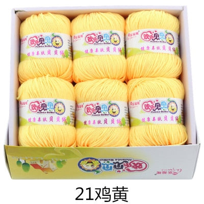 6balls/lot 73 Colors Milk Cotton Yarn Baby Wool Yarn DIY Knitting Children Sweater Hat Hand Knitted Yarn Knit Blanket Crochet