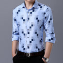 MIACAWOR New 2022 Brand Design Men Shirt Spring Long Sleeve Casual Shirt Fashion Print Chemise Homme Camisa Masculina C419