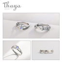 Thaya Natural Blue Light Moonstone Rings Lovers' Romantic Ring 100% s925 Silver Armour Bands For Women Vintage Elegant Jewelry