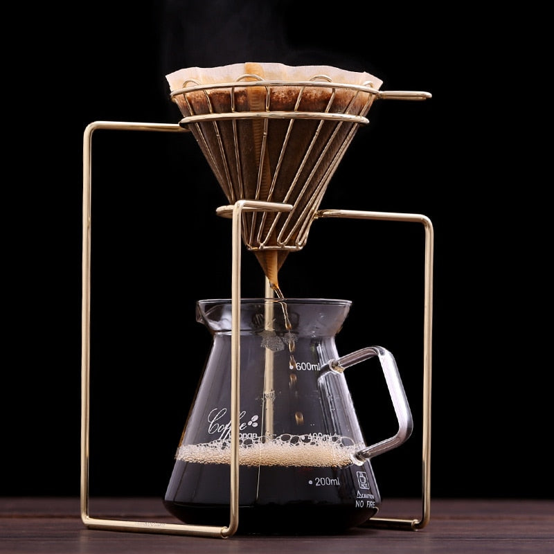 Kaffeefilter Kaffeemaschine Dripper Geometrischer, wiederverwendbarer Kaffeefilterständer zum Übergießen, permanenter Filterkorb