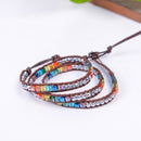 Chakra Bracelet Jewelry Handmade Leather Wrap Bracelet Multi Color Spare  Crystal Beads Natural Stone Bracelet