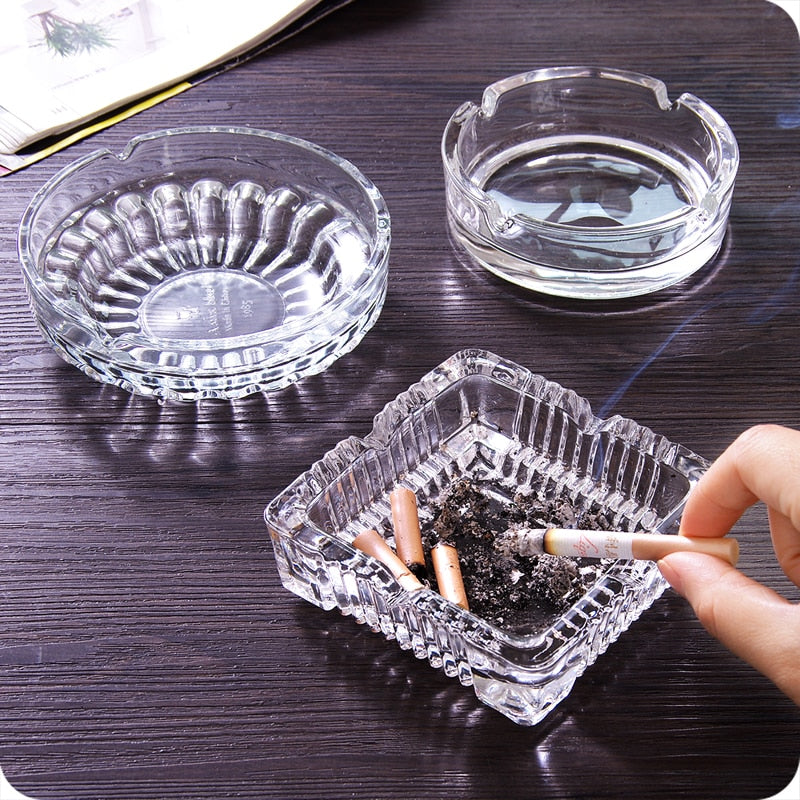 1pc European Crystal Glass Ashtray Creative Personality Large Living Room Office Cafe Hotel Rooms Ashtray