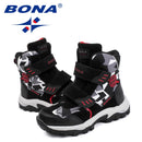 BONA New Popular Style Children Boots Hook &amp; Loop Boys Winter Shoes Round Toe Girls Ankle Boots Comfortable Fast Free Shipping