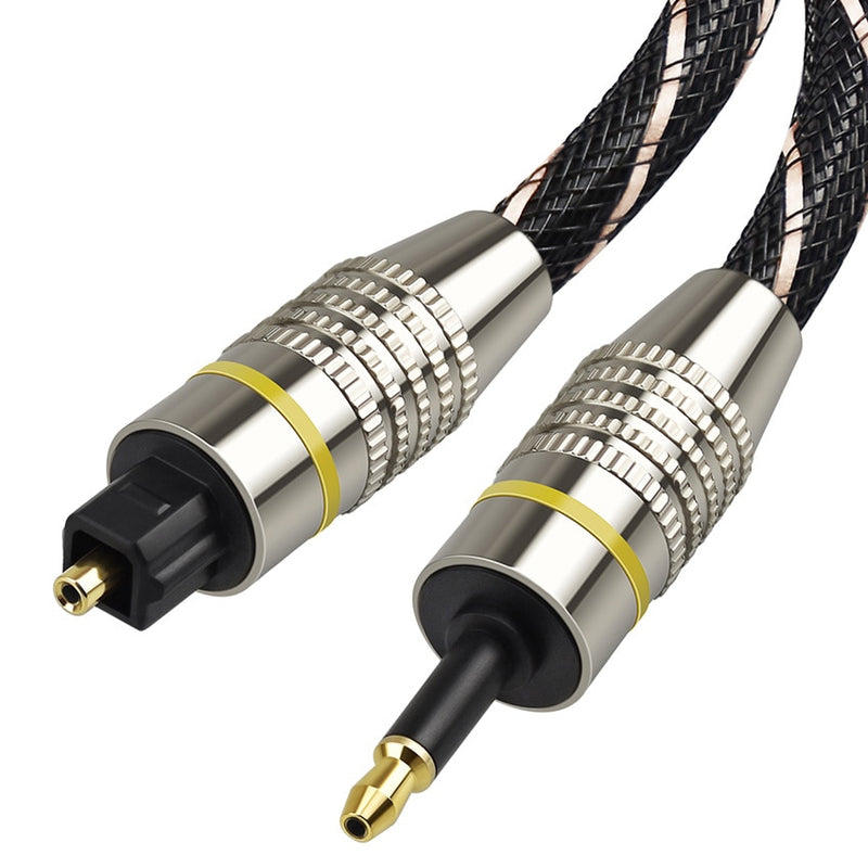 EMK Digitales Toslink-zu-Mini-Toslink-Kabel 3,5-mm-SPDIF-Glasfaserkabel 3,5-zu-Optik-Audiokabel-Adapter für Macbook 5m 10m