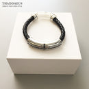 Brand New Leather Bracelet Cross,Europe 925 Sterling Silver Rebel Casual Fashion Jewelry Gift For Men Women Lover