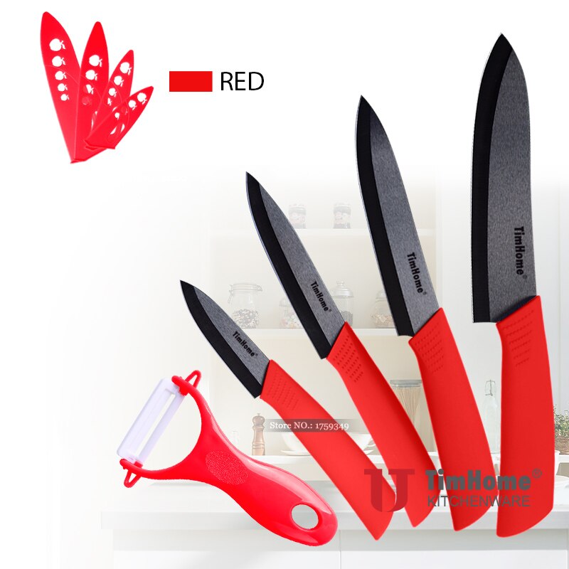 Hot Sale Timhome Zirconia 3"4"5"6" Ceramic Knife Set knife With covers Kitchen Knife Paring tools