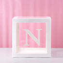 Staraise Transparent Letter A-Z Box Custom Baby Name Balloon Box Girl Boy Baby Shower Decorations Baby 1st Birthday Party Decor
