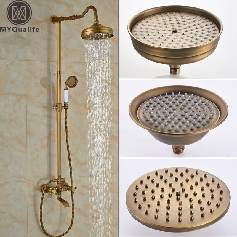 Luxury Rainfall Shower Mixer Faucet In Wall Bath Shower Set Rainfall 8" Brass Shower Head Tub Shower Mixer Tap with Handshower