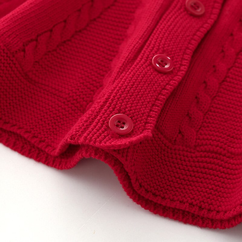 IYEAL Neugeborenes Baby Mädchen Kleidung Baumwolle Warmer Samt Strickpullover Mit Kapuze Roter Umhang Mit Schleife Für Kinder Kleinkinder Mädchen