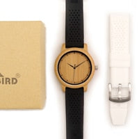 BOBO BIRD Fashion Men Watches Simple Style Bamboo Wooden Wristwatches Soft Silicone Strap Extra Band as Gift Hot selling
