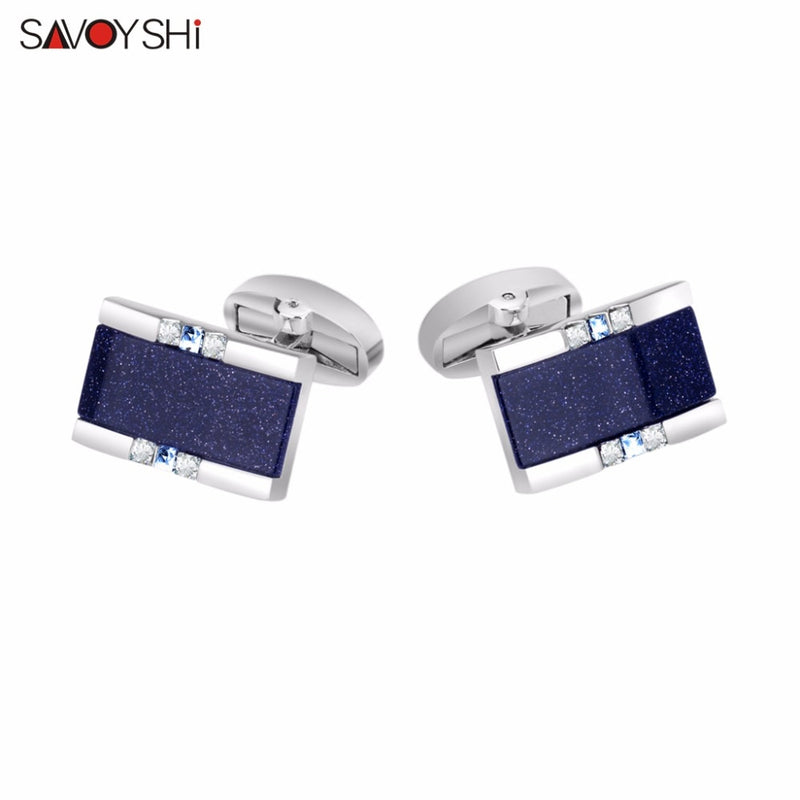 SAVOYSHI Low-key Luxury Star Stone Cufflinks for Mens Shirt Brand Cuff bottons High Quality Square Cufflinks Gift Men Jewelry