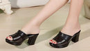2023 new women sandals women slippers genuine leather thick high-heeled color block decoration open toe women sandals T012