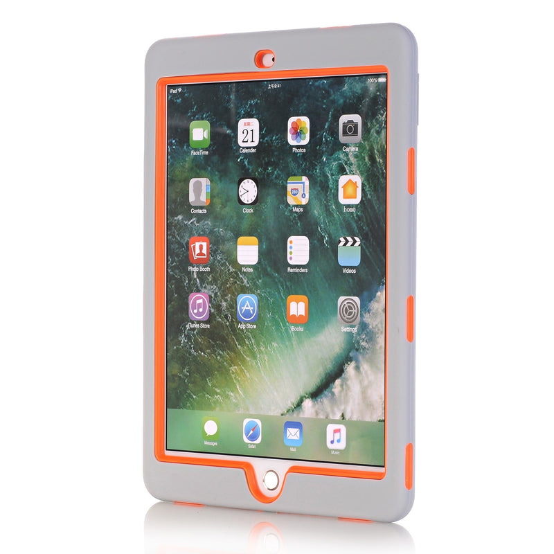 Cases For  iPad 9.7&quot; 2017 2018(A1822/A1893),High-Impact Shockproof 3 Layers Soft Rubber Silicone+Hard PC Protective Cover Shell