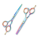 Brainbow 2pcs / Set 5.5' Multi-Color Haarschere Rechtshänder Effilierschere Friseurschere Pro Salon Haarstyling-Werkzeuge