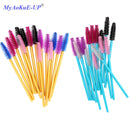 500 Unids / lote Desechable One-off 5 Mezcla de Colores Varitas de Nylon Mascara Aplicador de Extensión de Pestañas Spoolers Pinceles de Maquillaje