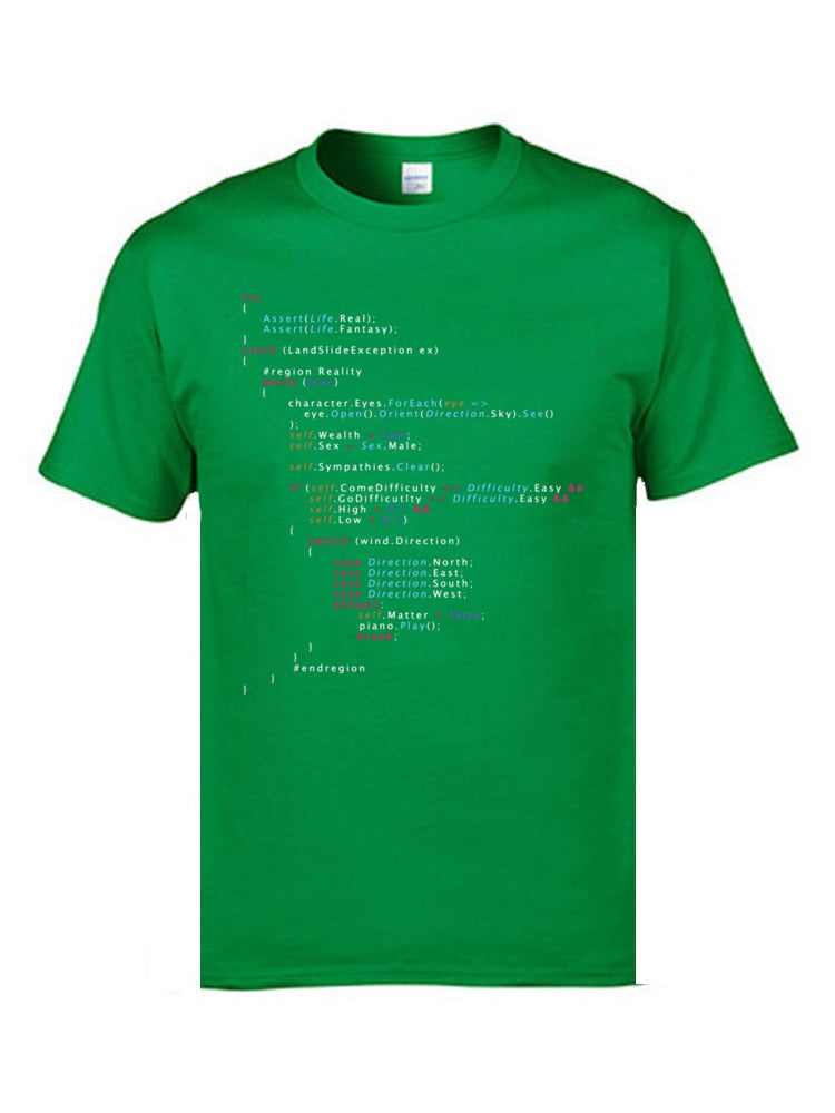 Colored Code Programming JS Men T Shirts Senior IT Engineer SCJP Programmer 100% Cotton Tee Shirts Keyboardman Workday