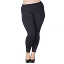 Damen Übergröße Modal Nahtlose Leggings mit Hohem Bund Volle Länge Dehnbare Basic Knöchelleggings Einfarbig Lange Leggings-Hose
