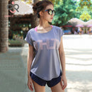 Camisetas negras transpirables para Yoga, camisetas deportivas holgadas de manga corta para Fitness, camisetas de secado rápido para correr para mujer, ropa P184