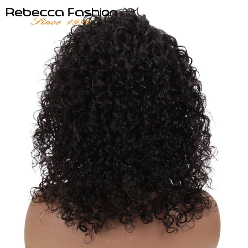 Jerry Curly Part Lace Echthaar Perücken mit Babyhaar Brasilianische Spitze Teil kurze lockige Bob Perücken für Frauen vorgezupfte Perücke Rebecca