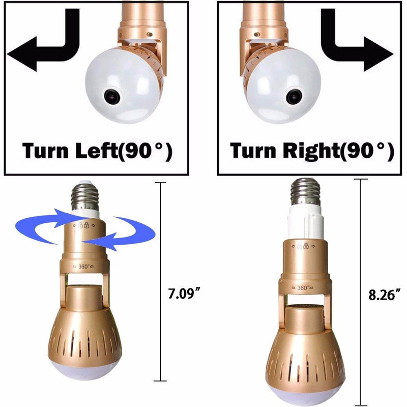 Wifi Light Bulb 1080P Fisheye Camera Security Lamp WIFI IP Camera Night Vision Panoramic 360 degree 3D VR Wireless CCTV Camera