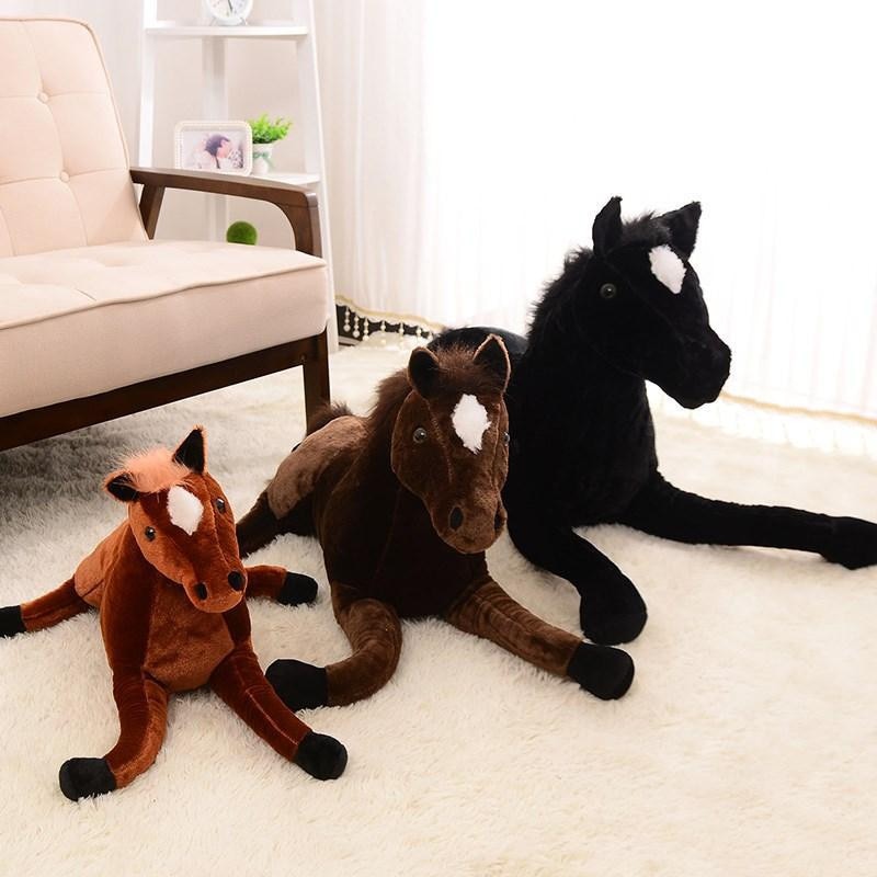 Gran tamaño animal de simulación 70x40cm caballo de peluche de juguete muñeco de caballo propenso para regalo de cumpleaños