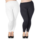 Damen Übergröße Modal Nahtlose Leggings mit Hohem Bund Volle Länge Dehnbare Basic Knöchelleggings Einfarbig Lange Leggings-Hose