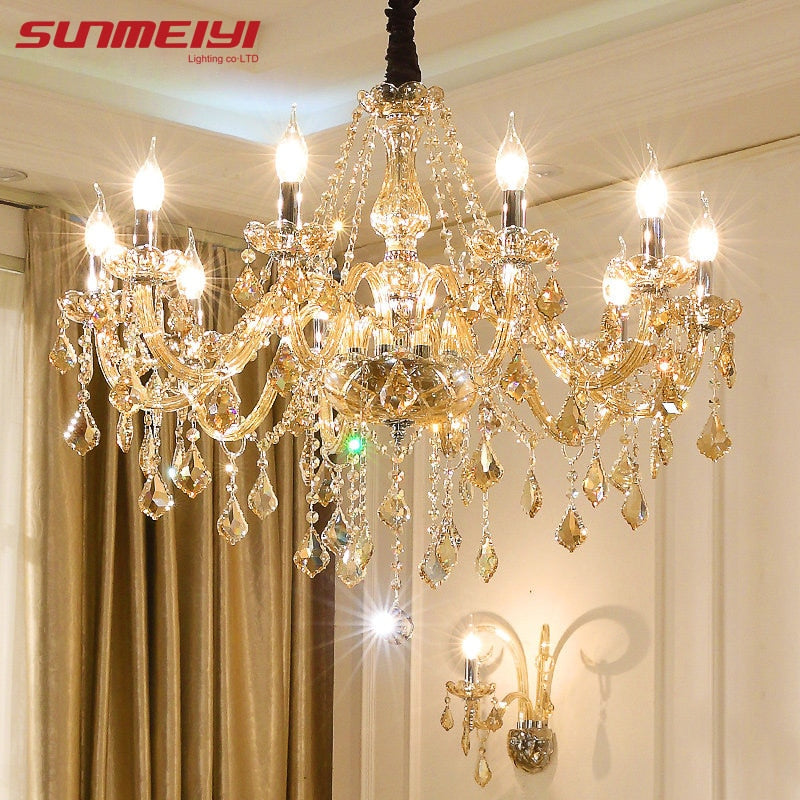 Modern Crystal Chandeliers Home Lighting lustres de cristal Decoration Luxury Candle Chandelier Pendants Living Room Indoor Lamp