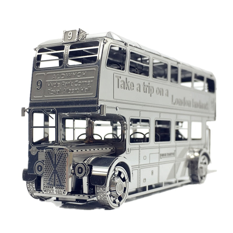 MMZ MODEL Nanyuan 3D-Modellbausätze aus Metall London Bus Car Assemble Model Puzzle I22207 2 Blätter DIY 3D-Laserschnitt-Puzzle-Spielzeug