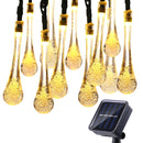 6M 30LED Solar Gotita Bombilla Cadena Luces Exterior Impermeable Navidad Jardín Luz Césped Patio Lámpara Solar Decoración