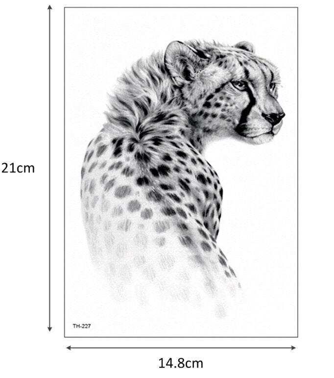21 * 15 cm NEU Temporäre Tätowierung Aufkleber niedlichen Leoparden Wolf Tiger Tiere Muster Wasserdichte Körperkunst gefälschte Tätowierung Frauen Männer DIY Farbe